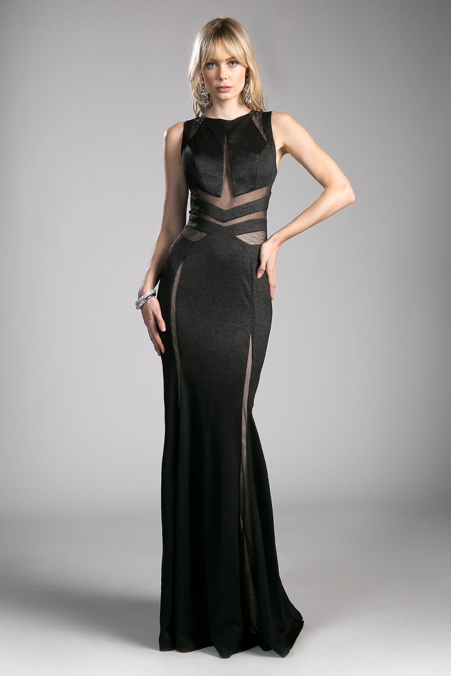 84792 Metallic Knit Sheath Dress