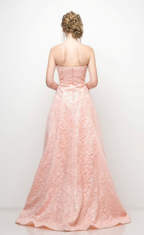 Small High low peach gown