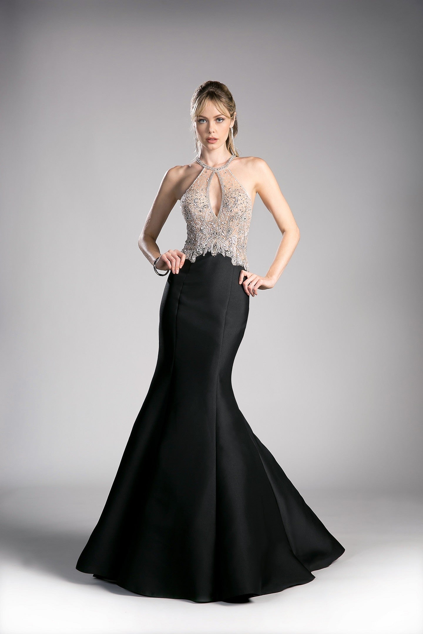 Perry Blue Halter Dress mermaid cut