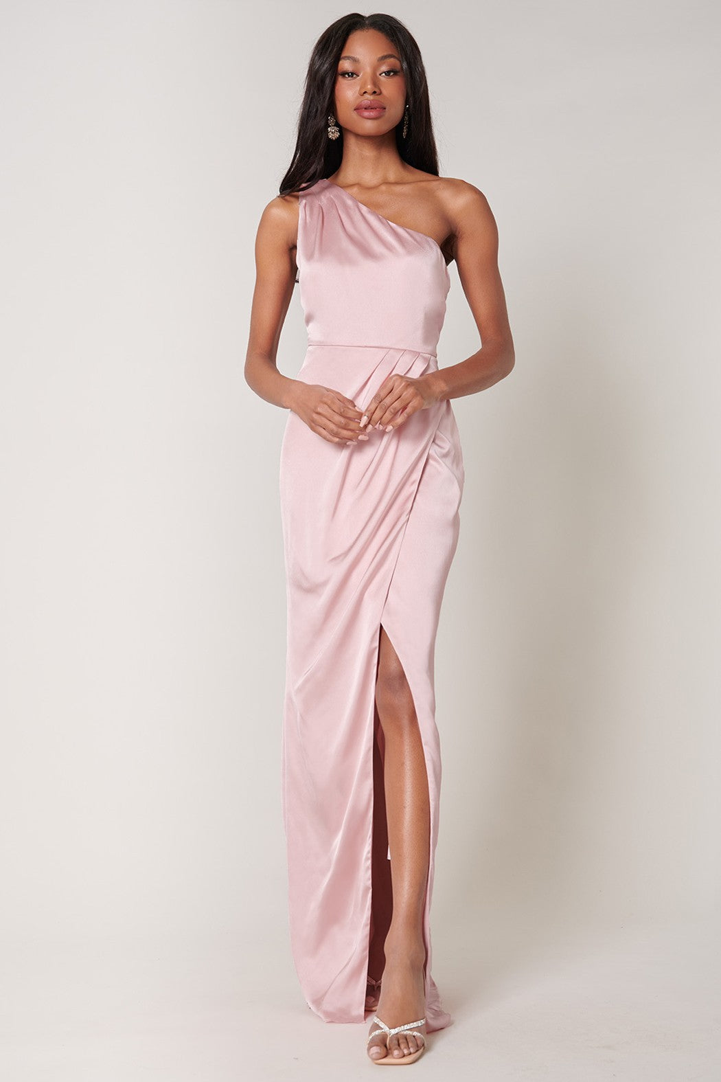 Cowl Neck Satin Dress