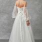 Bell Sleeve Sweetheart A Line Wedding Gown  21-MFW2401