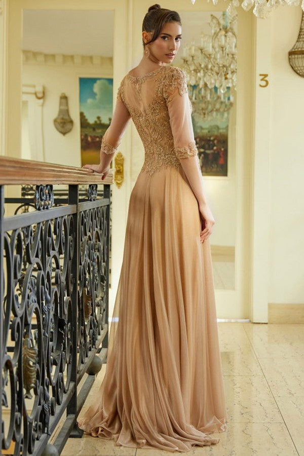 Sheer 3 Quarter Sleeves V Neckline Mob Dress Sheer 3 Quarter Sleeves V Neckline Mob Dress  433-572-4X-Mob