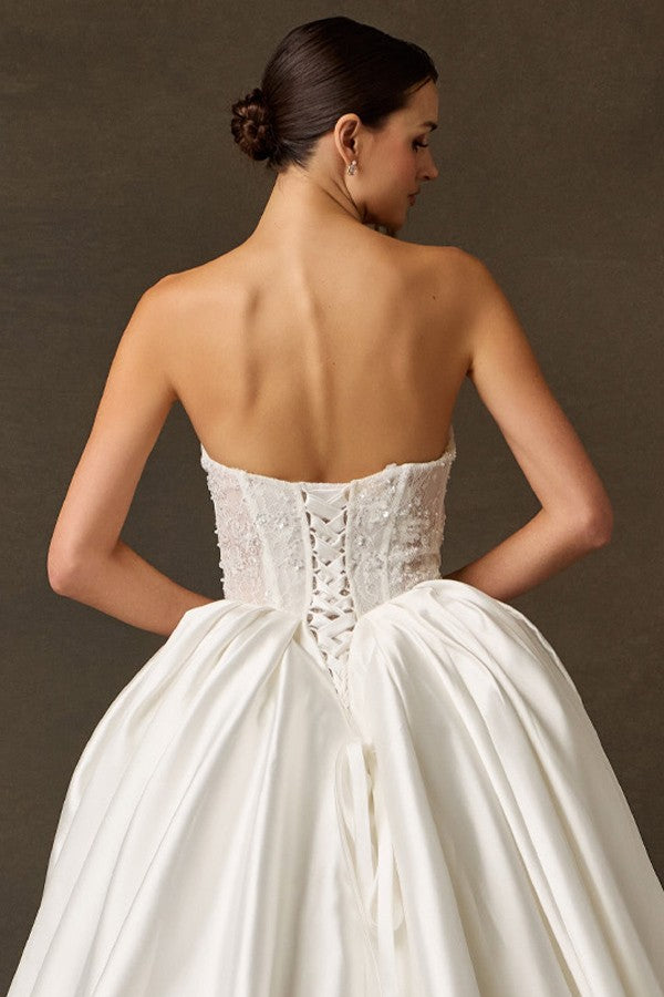 Strapless Sweetheart A Line Mikado Wedding Gown Strapless Sweetheart A Line Mikado Wedding Gown  ACW30092-W