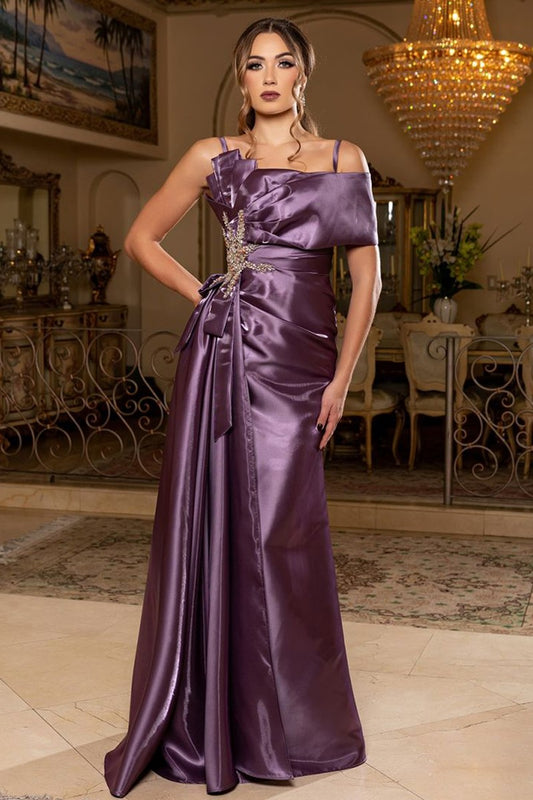 Metallic Embroidery Applique Organza Trumpet Gown-MOB