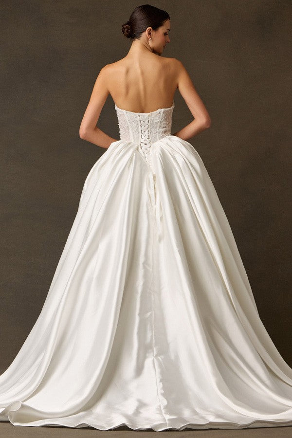 Strapless Sweetheart A Line Mikado Wedding Gown Strapless Sweetheart A Line Mikado Wedding Gown  ACW30092-W