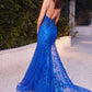 A1252 LACE EMBELLSIHED MERMAID GOWN