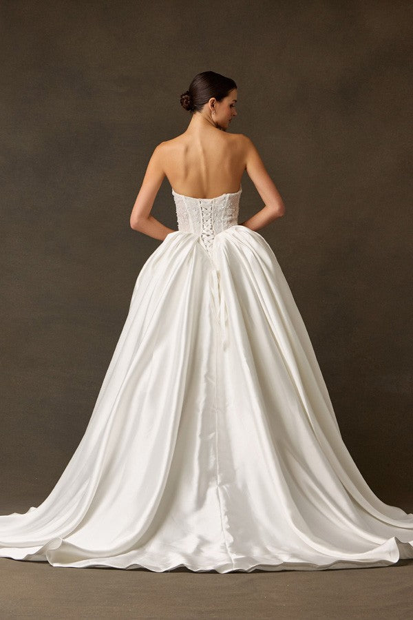 Strapless Sweetheart A Line Mikado Wedding Gown Strapless Sweetheart A Line Mikado Wedding Gown  ACW30092-W