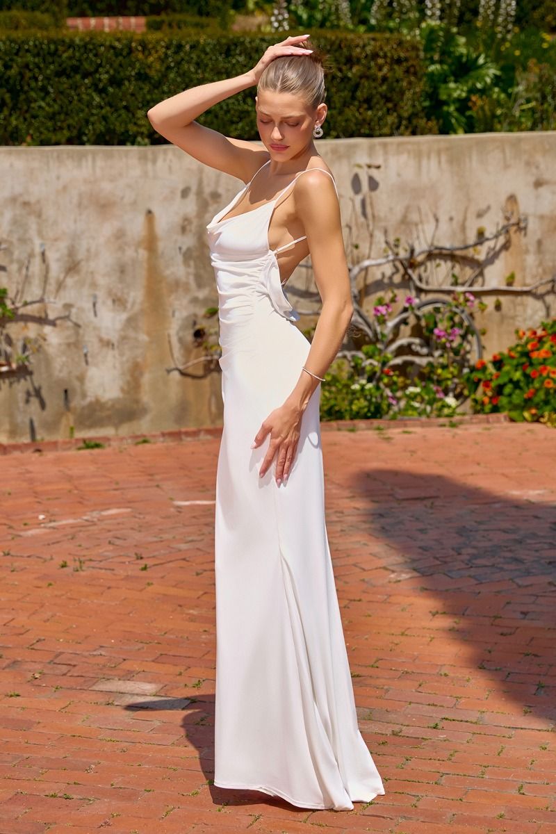 Low Back strap bridal dress with lace back