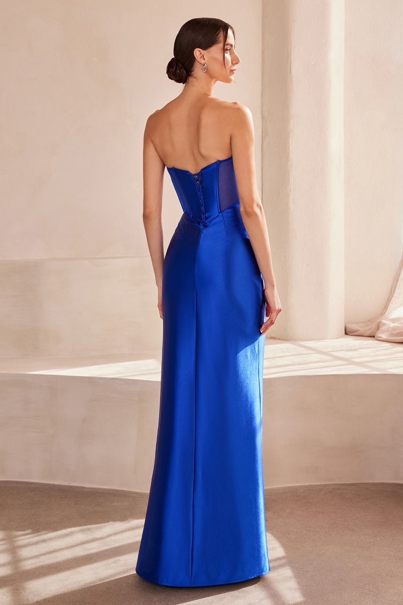 T708  Strapless Fitted Gown