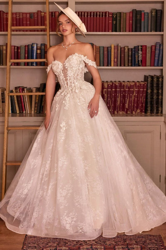Layered tulle and lace with embroidered floral appliqué