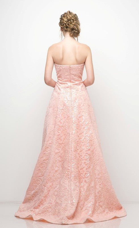 Small High low peach gown