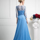 Blue 3/4 beeade top Gown