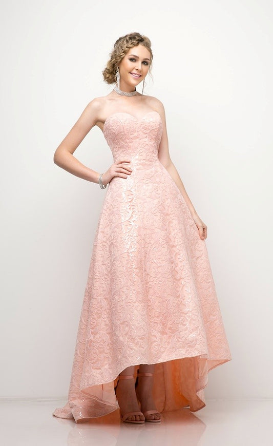 Small High low peach gown