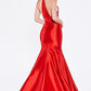 Red Beaded Halter top mermaid gown