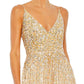 Mac Duggal SEQUINED SLEEVELESS WRAP OVER A LINE GOWN #10928