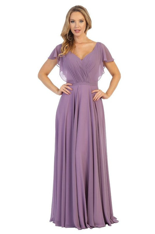 Bridesmaid Formal Prom Dress Butterfly shoulder