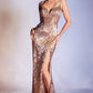 FITTED IRIDESCENT SEQUIN GOWN