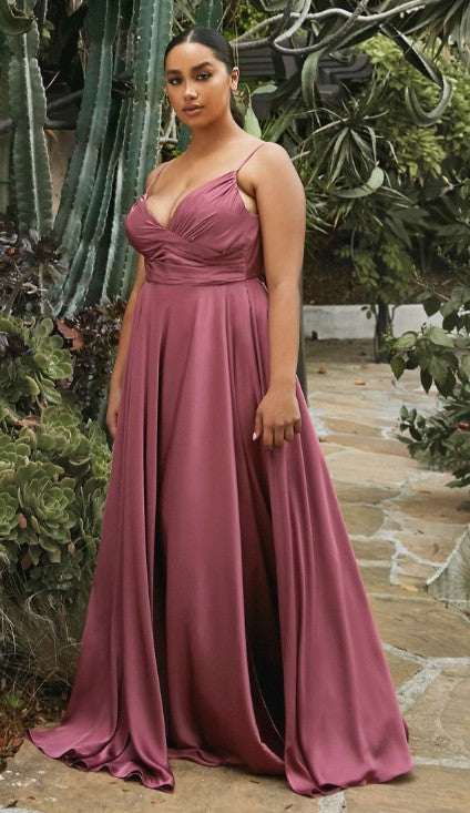 Bridesmaids Dress with Sweetheart neckline and spaghetti strap and slit