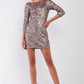 Sequin Embroidery Fitted Mini Dress