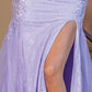 Lace Sequin Embellished Trumpet Dress in Lilac 404-352
