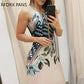 Women Halter Tripical Print Spaghetti Strap Maxi Dress Summer Dress Elegant Dress