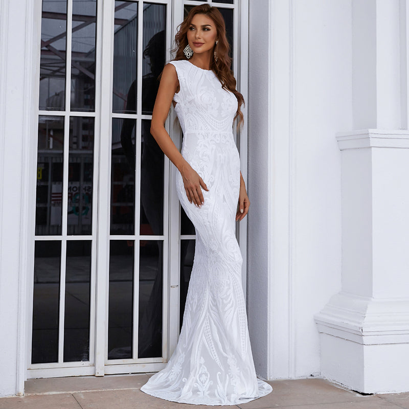 Elegant Mermaid Beaded Gown