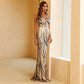 V Neck Slim Gown Floor Length Elegant Prom Dresses Sleeveless Women Evening Dresses