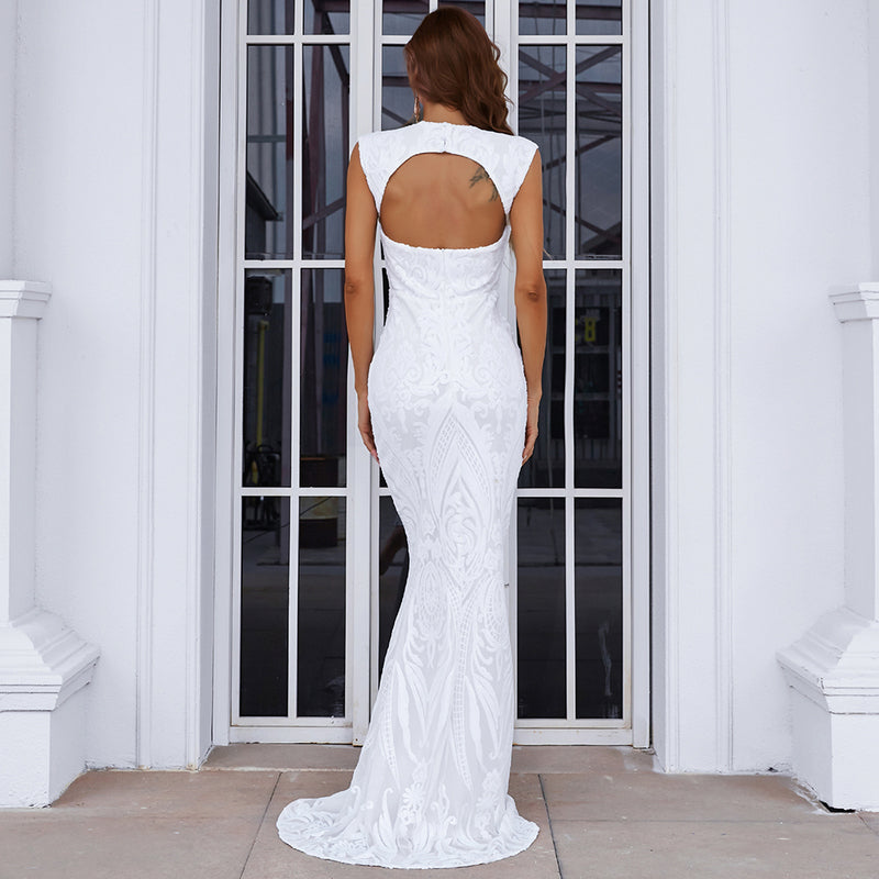 Elegant Mermaid Beaded Gown