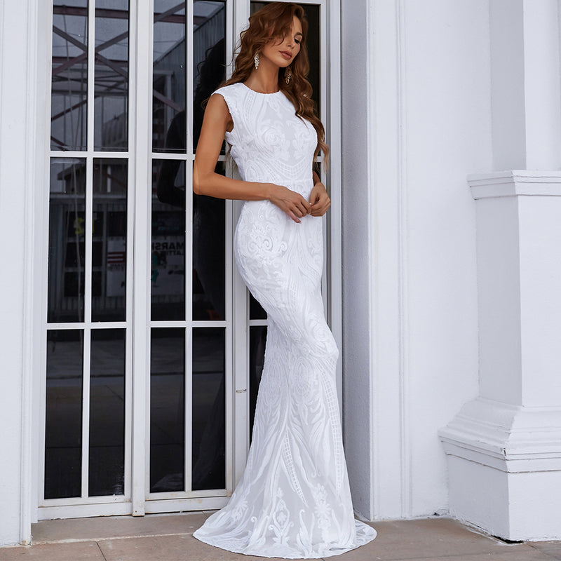 Elegant Mermaid Beaded Gown