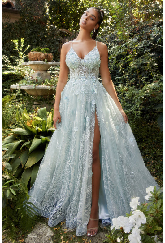 ANDREA & LEO A1145 MINTED OPAL GARDEN A-LINE GOWN