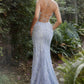 Andrea & Leo-A1159 Backless Mermaid Gown in Blue