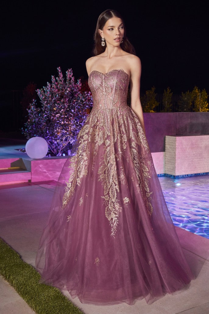 Ladivine STRAPLESS LAYERED TULLE BALL GOWN-J852